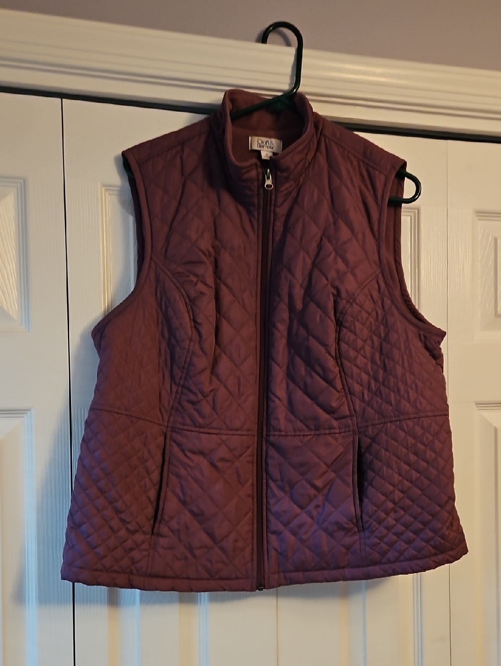 Croft & Barrow Quilted Sleeveless Vest - Plum Mauve